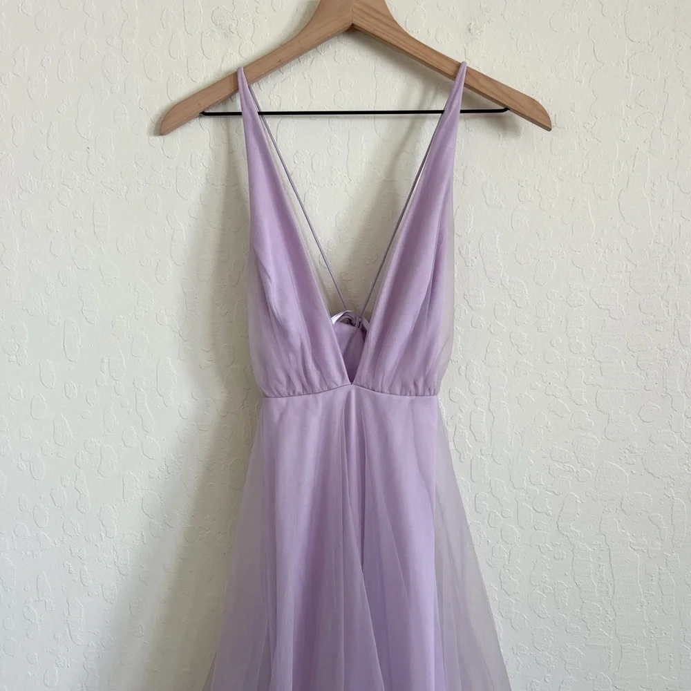 Hello Molly Blush Pink Tulle Midi Dress - Picture 6 of 9